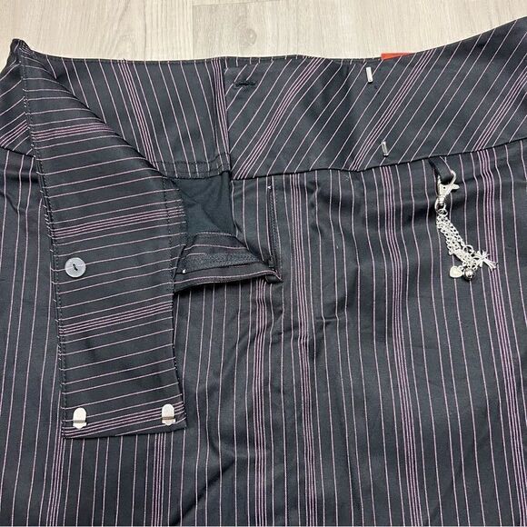 NWT vintage Torrid mallgoth pinstripe midi skirt sz 14 Sexy slit in back stretch - Picture 7 of 10